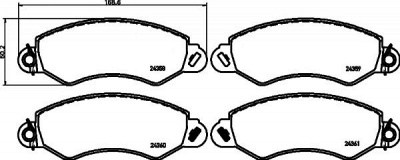 HELLA PAGID 8db355012431 -  Комплект тормозных колодок, дисковый тормоз